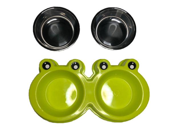 Frog Double Cat Bowl