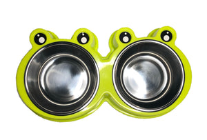 Frog Double Cat Bowl